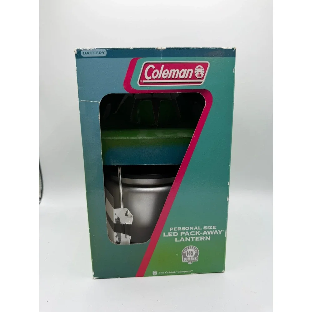 Coleman Personal Size LED Pack-Away Lantern 145 Lumens Silver Black 4D Battery